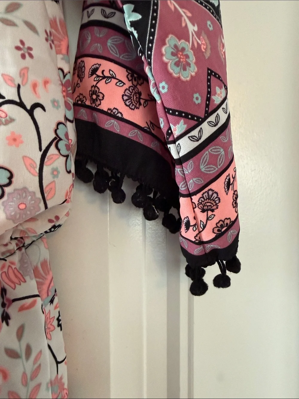 Gently worn Girls Floral Tassel Romper